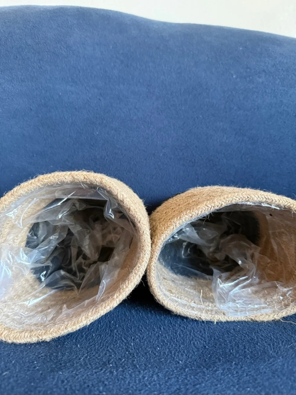 Two-Tone Woven Plant Baskets - Natural and Black